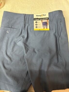 Hang Ten Men's Navy Micro-Striped Hybrid Walkshort